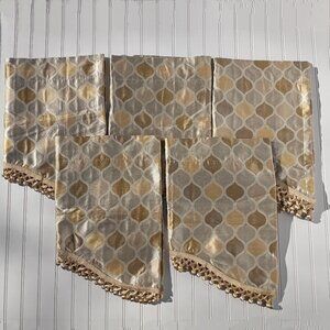 RICHLOOM Riga Curtain Valances Gold Silver Geometric Art Deco Hollywood Regency